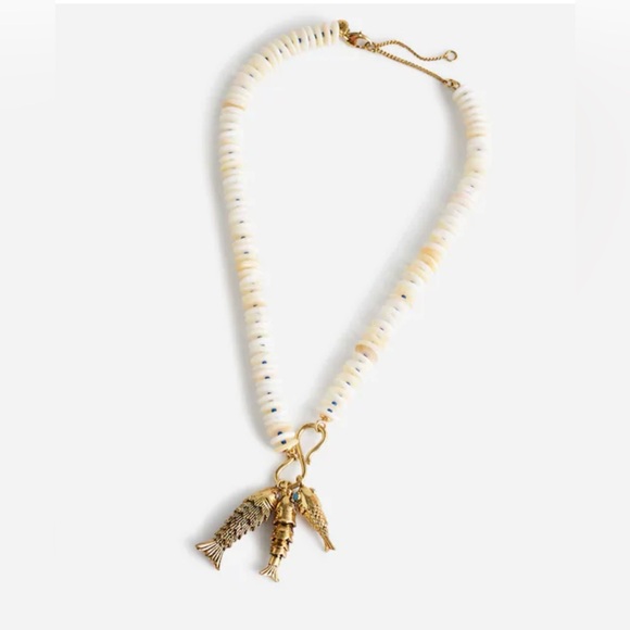 NWOT Madewell Beaded Fish Statement Necklace - Picture 2 of 6